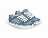 Sport blue shoes, sneakers. Vector
