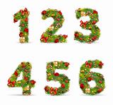 ABCDEF, vector christmas tree font