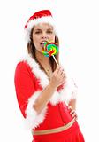 Sexy Santa with lollipop