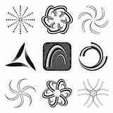 A set of design elements black and white