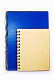blue and yellow cover notebook isolated