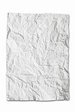 Wrinkled paper isolated on white background