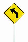 left direction traffic sign isolated