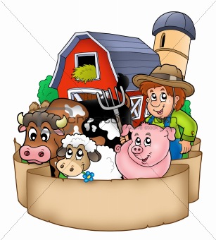 Banner with barn and country animals