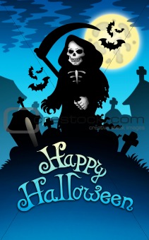 Halloween image with grim reaper
