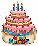 Happy birthday theme with cake