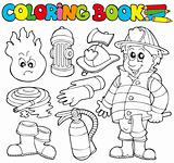 Coloring book firefighter collection