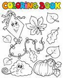 Coloring book with autumn theme 1