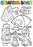 Coloring book with camping theme