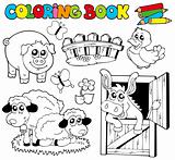 Coloring book with farm animals 2