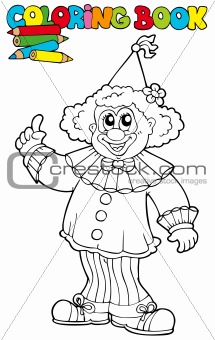 Coloring book with funny clown