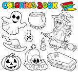 Coloring book with Halloween images