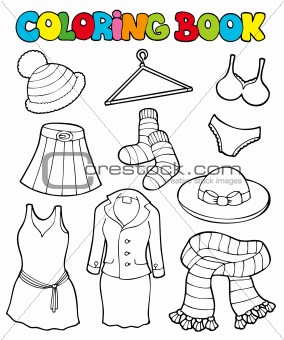 Coloring book with various clothes