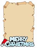 Parchment with Merry Christmas sign