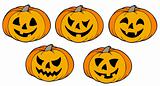 Various Halloween pumpkins