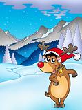 Christmas theme with happy reindeer