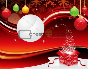 abstract christmas background with magic box