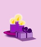 Purple Parcel and Candles