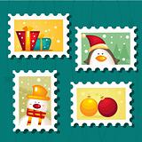 Set of Christmas Postage stamps