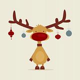 Retro cartoon reindeer