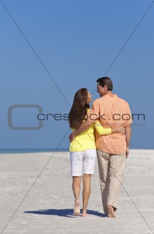Romantic Happy Couple Walking on A Beach