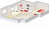 architects 3d floorplan of a house or apartment