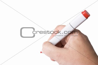 hand holding a marker pen