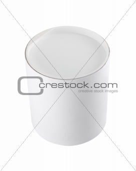 White cylindrical round tub