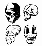 Set of pirate skulls and crossbones