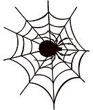 Halloween Spider On The Net. Vector