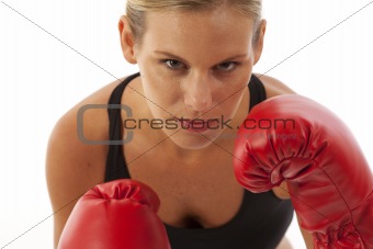 Young female boxer