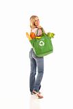 Young woman with groceries