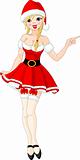 Sexy Christmas girl in Santa dress