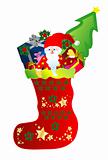 Christmas Stocking with Santa and gifts