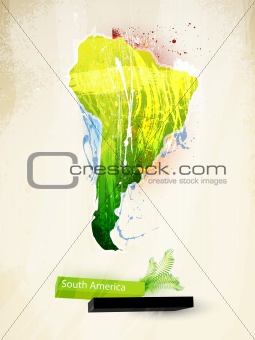 abstract illustration of the continent South America