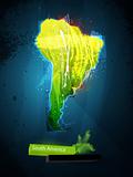 abstract illustration of the continent South America