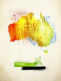 abstract illustration of the continent Australia