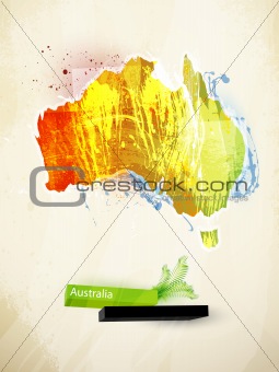 abstract illustration of the continent Australia