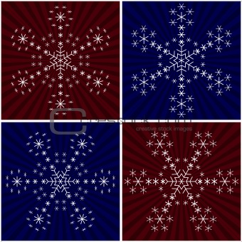 Snowflake from snowflakes, set