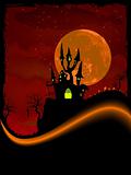 Scary Halloween Castle with Copy Space. EPS 8