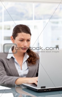 Pretty woman working on the computer