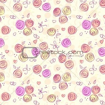 Seamless floral light vector background 