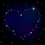 Star heart in night sky
