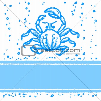 Vector card with crab