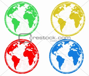  earth globes stamps