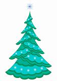 Christmas fir-tree with snowflakes