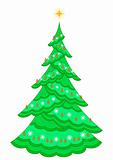Christmas fir-tree with garland