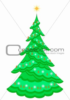 Christmas fir-tree with garland