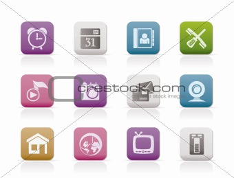 mobile phone and computer icons