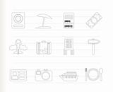 travel, trip and holiday icons